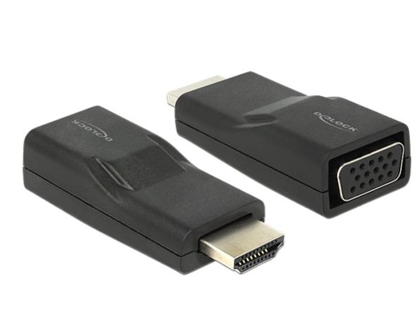 Delock Adaptér HDMI samec > VGA samice černá 65655