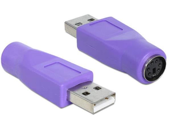 DeLock - Adaptér klávesnice / myši - PS/2 (F) do USB (M)