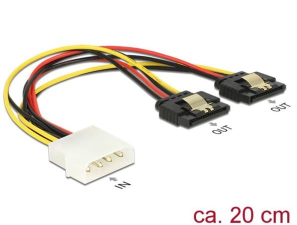 DeLOCK - Adaptér napájení - 4 pinové interní napájení (M) do SATA napájení (R) - 5 / 12 V - 20 cm 85237