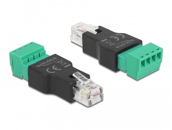 Delock Adapter RJ11/14 male to Terminal Block 4 pin 2-part 66527