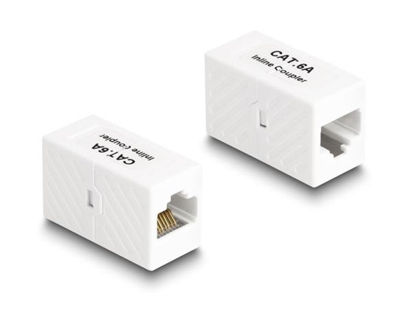 Delock Adaptér RJ45 samice na RJ45 samice Cat.6A UTP bílá 88134