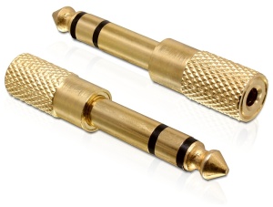 Delock adaptér stereo jack 6,35 mm samec na stereo jack 3,5 mm samice