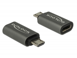 Delock Adaptér USB 2.0 Micro-B samec na USB Type-C™ 2.0 samice antracit 65927