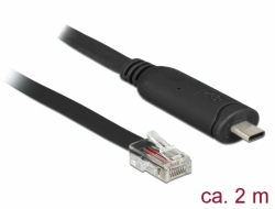 Delock Adaptér USB 2.0 Typ-C samec > 1 x Serial RS-232 RJ45 samec 2,0 m 63912