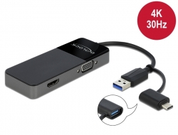 Delock Adaptér USB 3.0 na 4K HDMI + VGA 64085