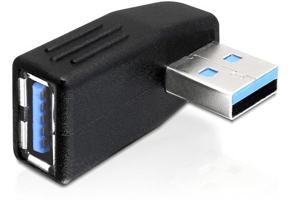 DeLock adaptér USB 3.0 samec - USB 3.0 samice pod úhelem 270° horizontálně 65342