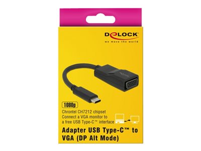 DeLOCK Adapter USB Type-C male > VGA female - Nástroj pro převod videa - Chrontel CH7212 - USB-C - 63923