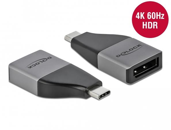 Delock Adaptér USB Type-C™ na DisplayPort (DP Alt Mód) 4K 60 Hz – kompaktní konstrukce 64120