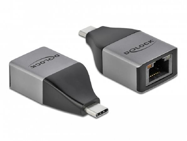 Delock Adaptér USB Type-C™ na Gigabit LAN 10/100/1000 Mbps – kompaktní konstrukce 64118