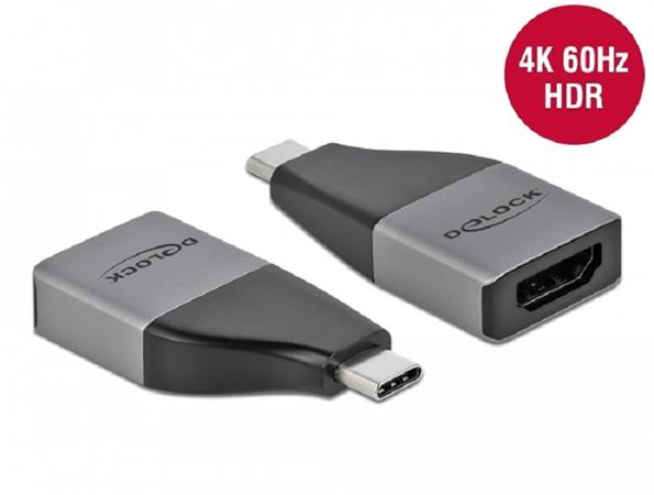 Delock Adaptér USB Type-C™ na HDMI (DP Alt Mód) 4K 60 Hz + HDR – kompaktní konstrukce 64119