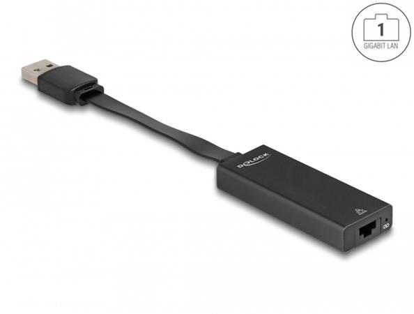 Delock Adaptér USB Typu-A sítě Gigabit LAN, tenký 66245