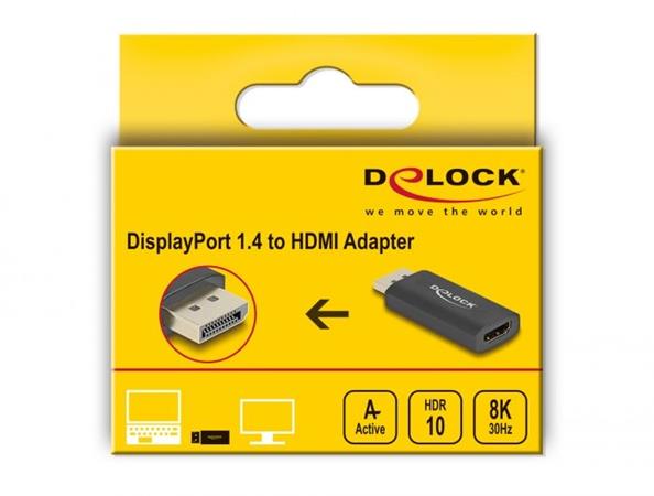Delock Adaptér z Active DisplayPort 1.4 na HDMI, 8K, s funkcí HDR 61055
