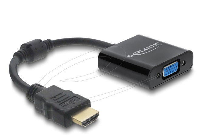 Delock Adaptér ze samec konektoru HDMI na zásuvkový černá 61077