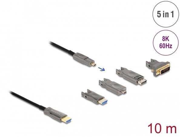 Delock Aktivní optický HDMI kabel 5 v 1, 8K, 60 Hz, 10 m 86005