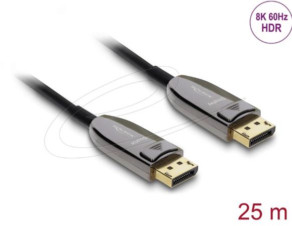 Delock Aktivní optický kabel DisplayPort 2.1 8K 60 Hz 40 Gbps 25 m 87118