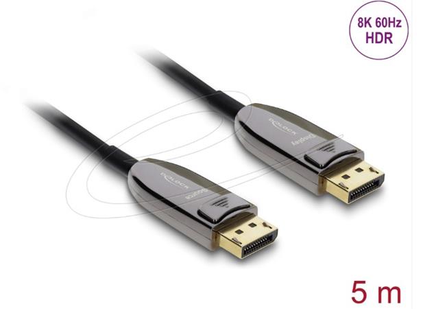 Delock Aktivní optický kabel DisplayPort 2.1 8K 60 Hz 40 Gbps 5 m 87102