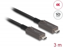 Delock Aktivní optický kabel USB-C™ Video + Data + PD, délka 3 m 84144