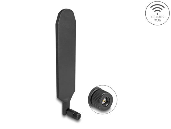 Delock - Anténa - Zástrčka SMA, se sklopným kloubem, LTE GNSS, otočná - 20.9 cm - 1,5 dBi (pro 700 90103