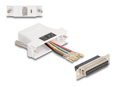 Delock Assembly Kit - Sériový adaptér - DB-25 (F) šroubovací do RJ-45 (8 pin) (F) - individuálně př 67117