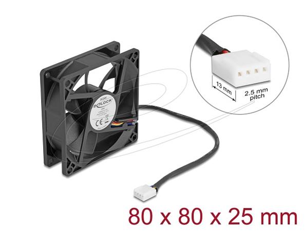 Delock Axiální ventilátor: 24 V DC, 80 x 80 x 25 mm, černý 67301
