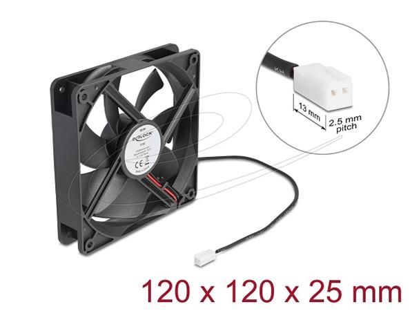 Delock Axiální ventilátor: 5 V DC, 120 x 120 x 25 mm, černý 67292