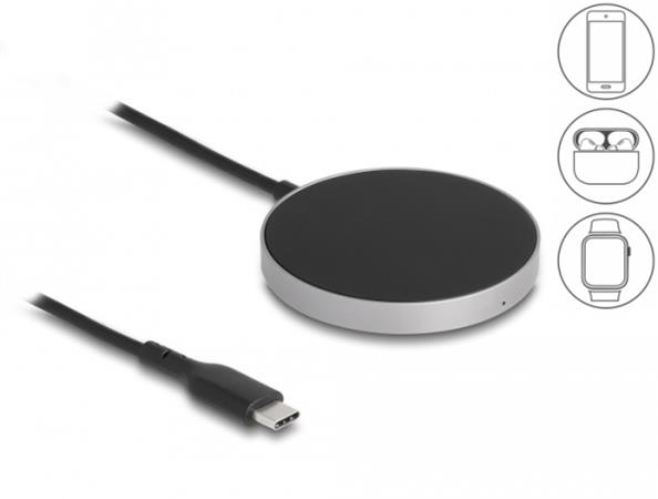Delock Bezdrátová nabíječka s indukční nabíjecí podložkou o výkonu - 5 W / 7,5 W / 10 W / 15 W 66467
