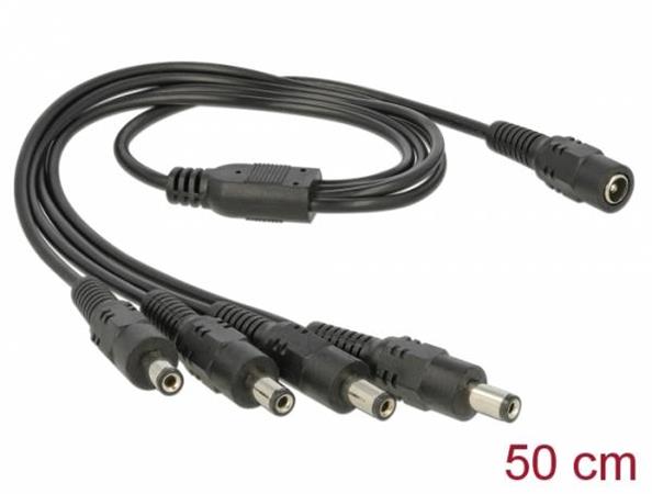 Delock Cable DC Splitter 5.5 x 2.1 mm 1x female > 4x male 0.5m 83287
