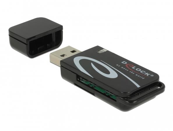 Delock Čtečka karet Mini USB 2.0 a se sloty pro karty SD a Micro SD 91602