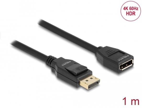 Delock DisplayPort 1.2 prodlužovací kabel 4K 60 Hz 1 m 80001