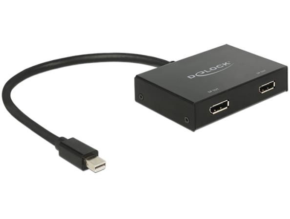 Delock Displayport 1.2 Rozbočovač 1 x mini Displayport in > 2 x Displayport out 4K 87695