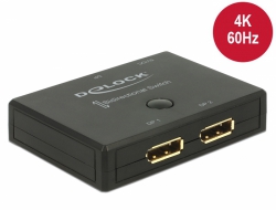 Delock Displayport 2 - 1 Switch bidirectional 4K 60 Hz 18750