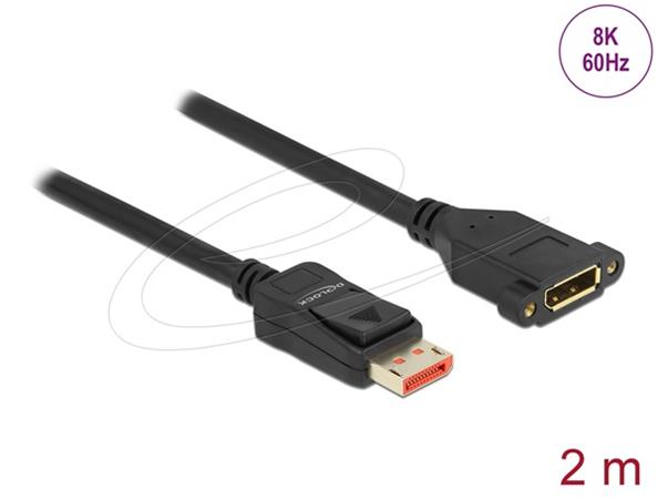 Delock DisplayPort prodlužovací kabel montážní panel 8K 60 Hz 2 m 87097