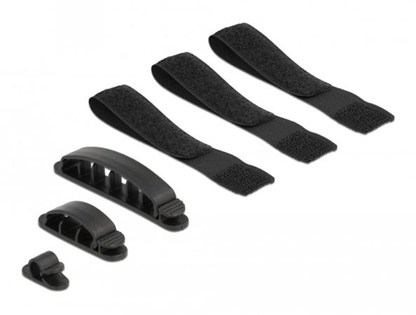 Delock Držák kabelu a sada pásků Velcro, 6 ks 18393