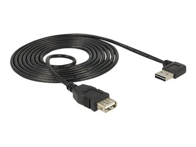 Delock EASY-USB - Prodlužovací šňůra USB - USB (F) do USB (M) - USB 2.0 - 2 m - konektor 90° - čern 83552
