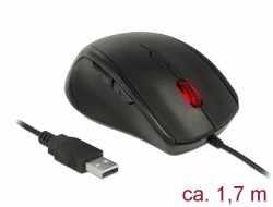 Delock Egonomická optická 5-tlačítková myš USB - pro leváky 12548