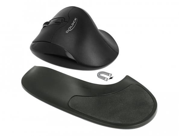 Delock Ergonomická optická 5-tlačítková myš 2,4 GHz bezdrátová s opěrkou zápěstí - pro leváky 12552