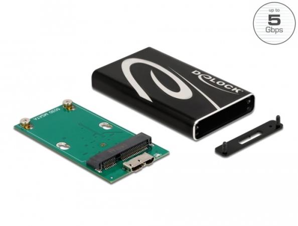 Delock Externí pouzdro s USB SuperSpeed na SSD mSATA 42006