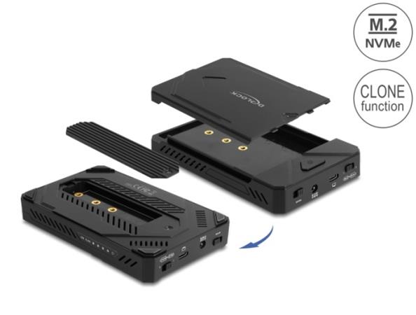 Delock Externí pouzdro USB Type-C™ pro 1 x SSD M.2 NVMe + 1 x SATA SSD / HDD 2.5” s funkcí klonování 42020