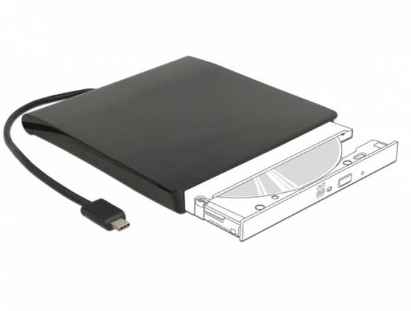 Delock Externí skříň pro 5.25” Slim disky SATA 12,7 mm na USB Type-C™ samec 42601