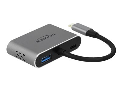 DeLOCK - Externí video adaptér - USB-C - HDMI, VGA - šedá - maloobchod 64074