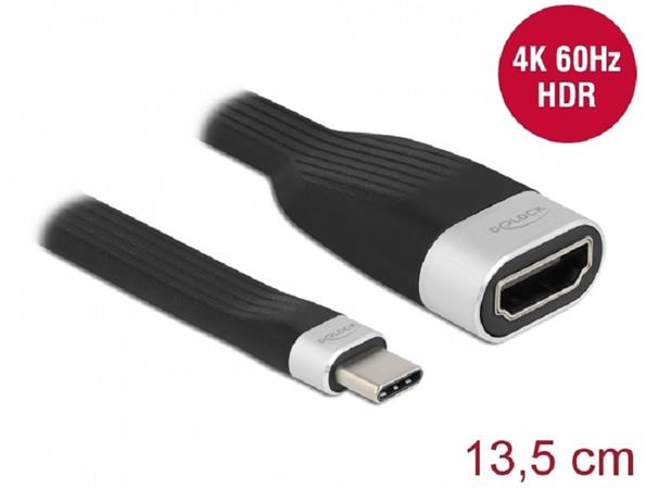 Delock FPC plochý stuhový kabel, USB Type-C™ na HDMI (DP Alt Mode) 4K 60 Hz, 13,5 cm 86729