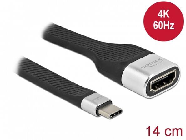 Delock FPC plochý stuhový kabel, USB Type-C™ na HDMI (DP Alt Mode) 4K 60 Hz, 14 cm 86933
