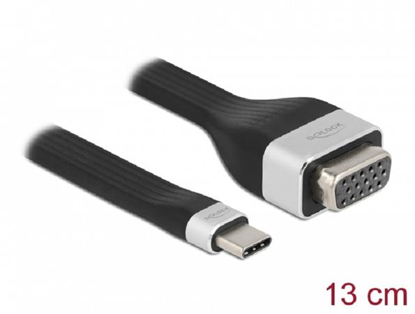 Delock FPC plochý stuhový kabel, USB Type-C™ na VGA (DP Alt Mode), 13 cm 86730