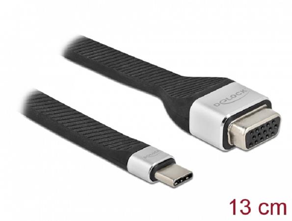 Delock FPC plochý stuhový kabel, USB Type-C™ na VGA (DP Alt Mode), 13 cm 86935