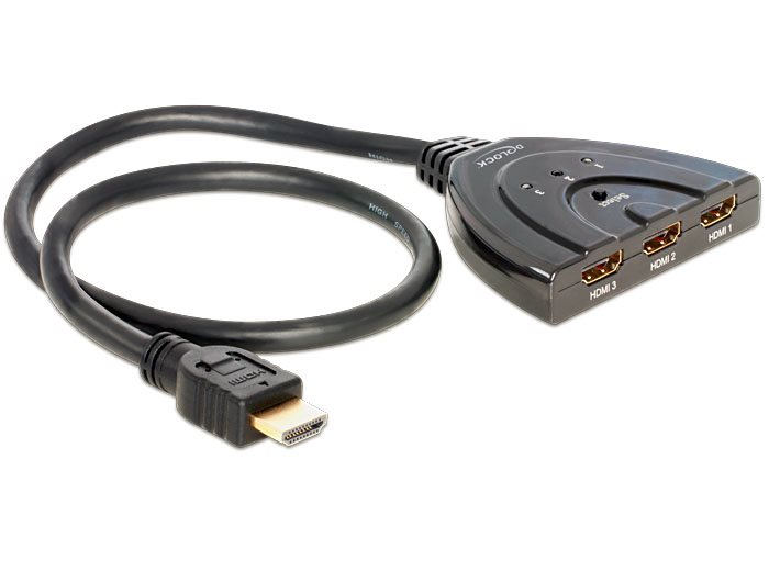 DeLock HDMI 3 - 1 Switch bidirectional - Rozdělovač video / audio - desktop 87619