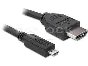 DeLOCK - HDMI s kabelem Ethernet - HDMI (M) do mikro HDMI (M) - 1 m 82661