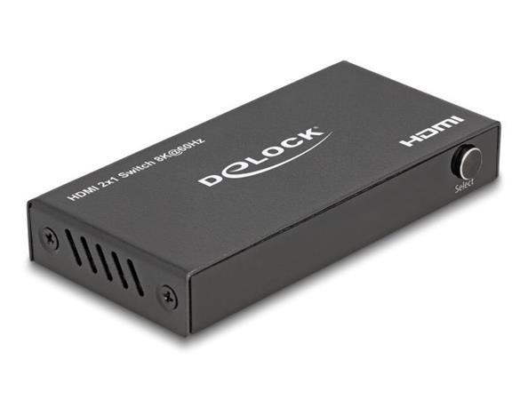 Delock HDMI Switch 2 x vstupní porty HDMI na 1 x výstupní port HDMI, 8K 60 Hz 18607