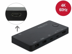 DELOCK, HDMI/USB-C KVM Switch 4K 60 Hz with US 11477