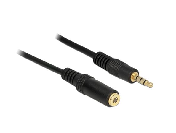 DeLOCK - Headset extension cable - 4 pólový mini jack (M) do 4 pólový mini jack (F) - 1 m - černá 84666