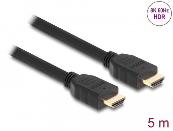Delock High Speed HDMI kabel, 48 Gbps, 8K 60 Hz, černý, 5 m 82004